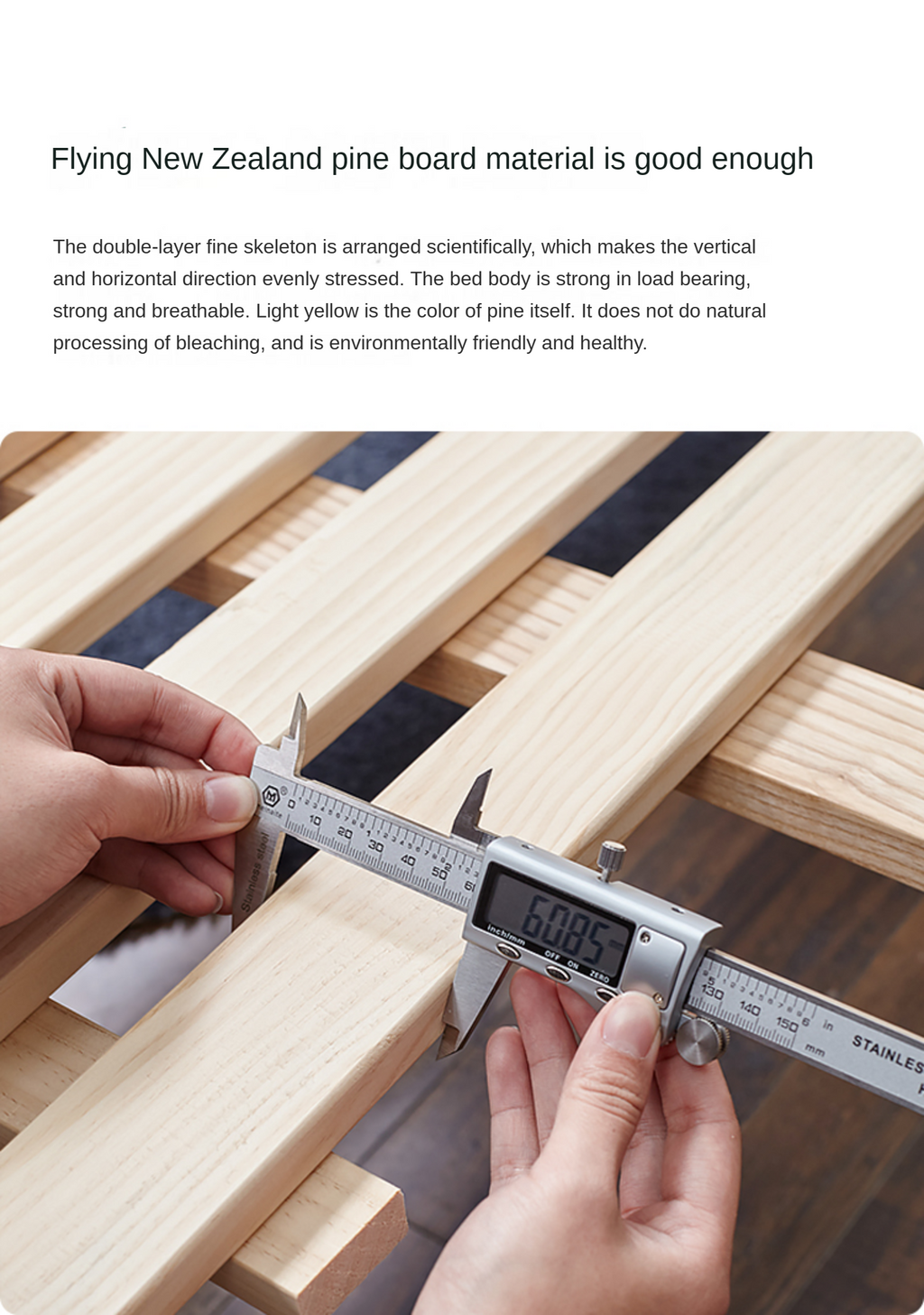 Oak solid wood bed with light walnut-color-USA