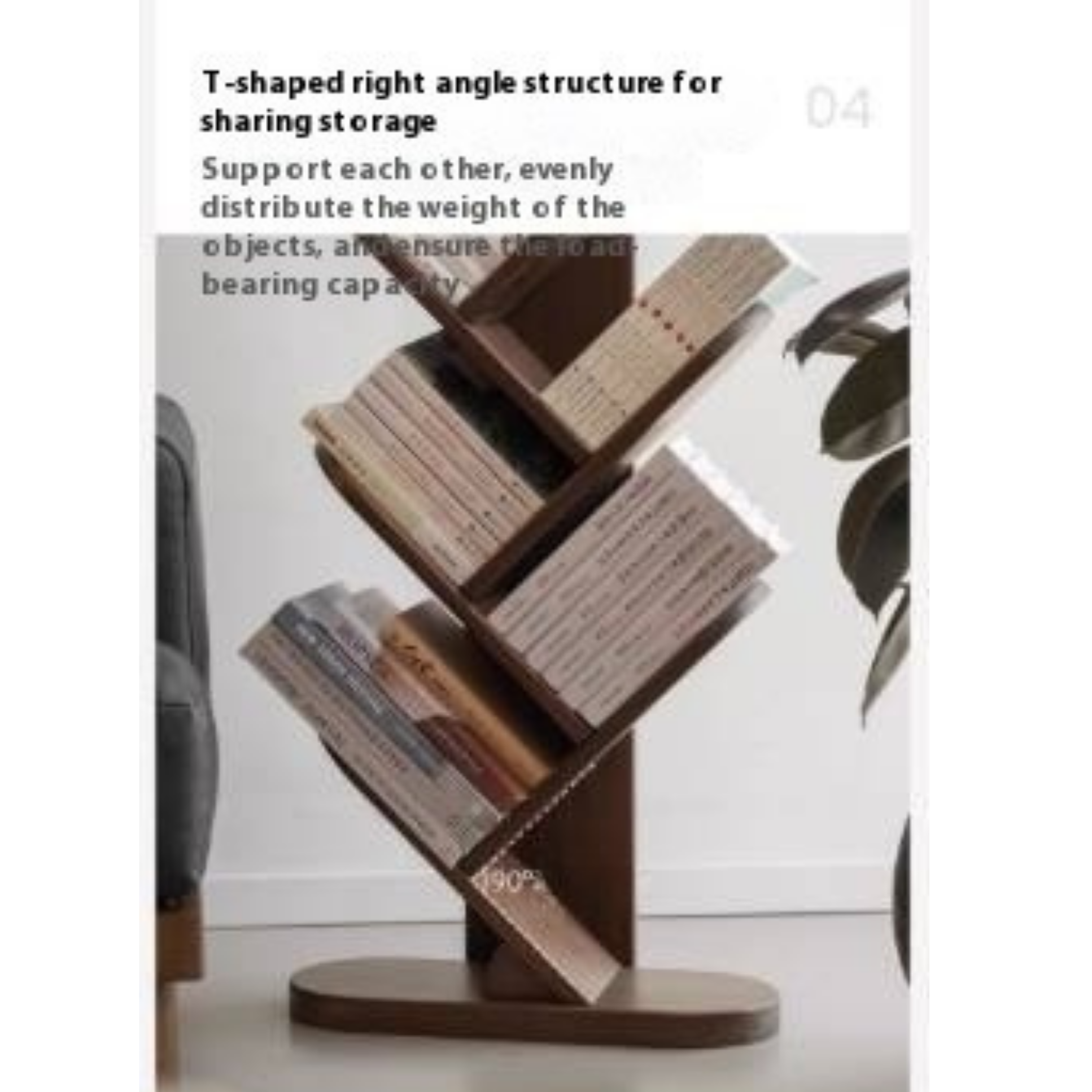 Black Walnut, South American Walnut Solid Wood Bookshelf Storage Rack