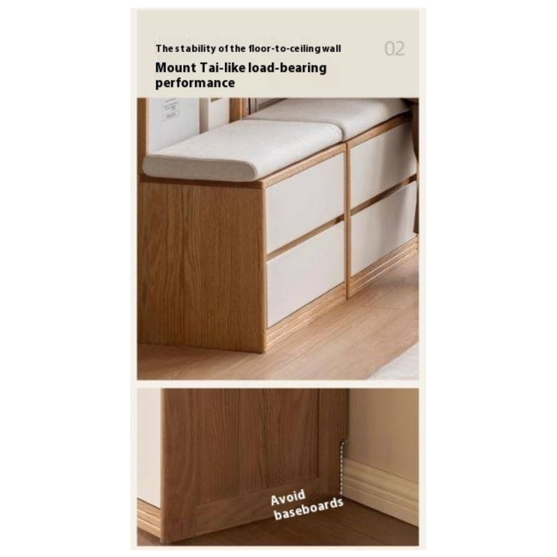 Oak Solid Wood Cream Style Study  Bookcase