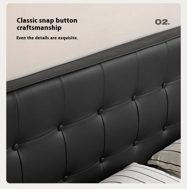 Poplar Solid Wood Eco Cloud Leather Soft Bed