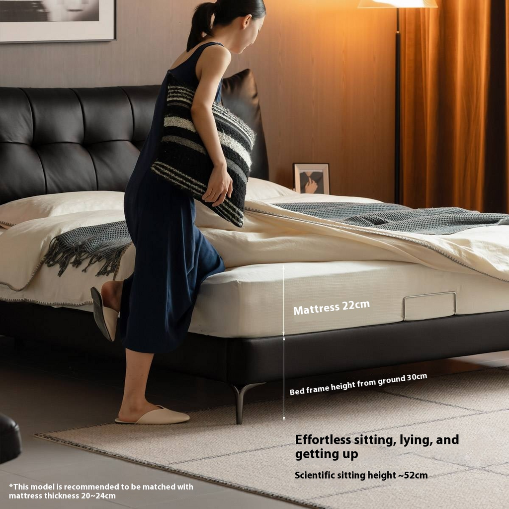 Genuine Leather Luxury Soft Bed