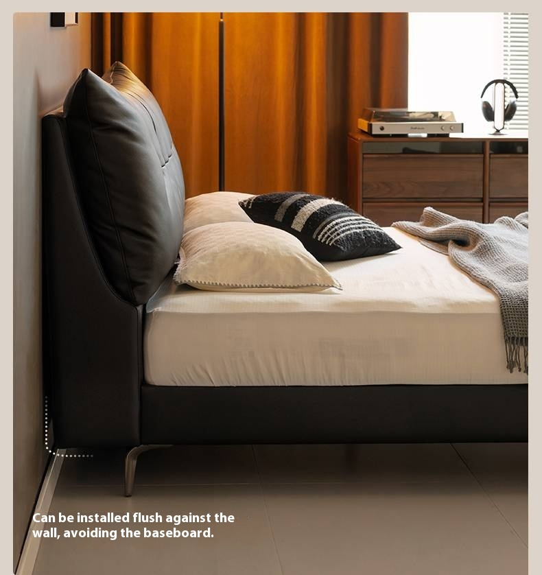 Genuine Leather Luxury Soft Bed