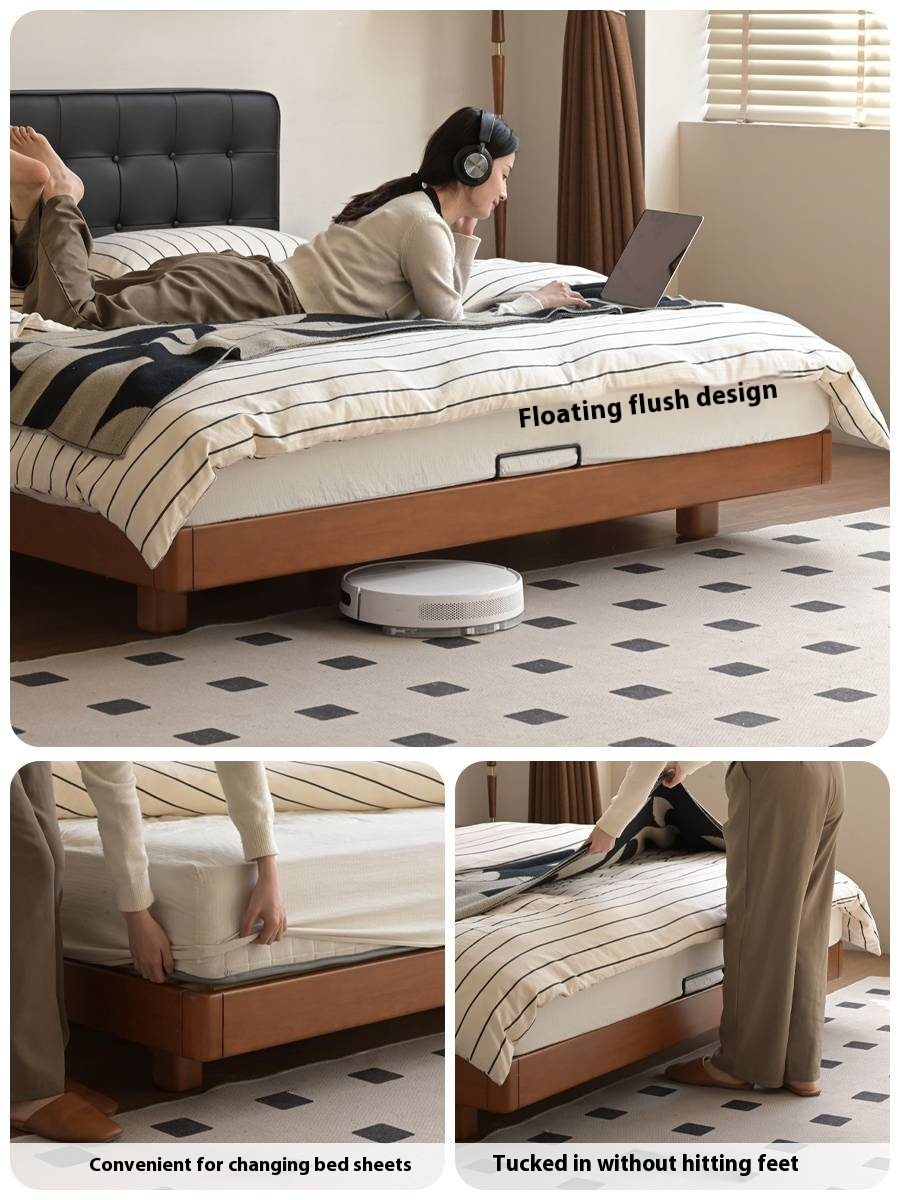 Poplar Solid Wood Eco Cloud Leather Soft Bed