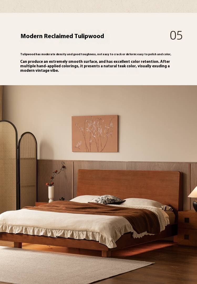 Poplar Solid Wood Multifunctional Luminous Bed