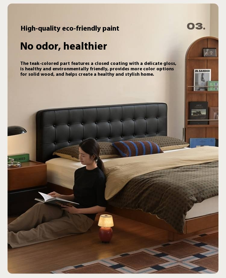 Poplar Solid Wood Eco Cloud Leather Soft Bed