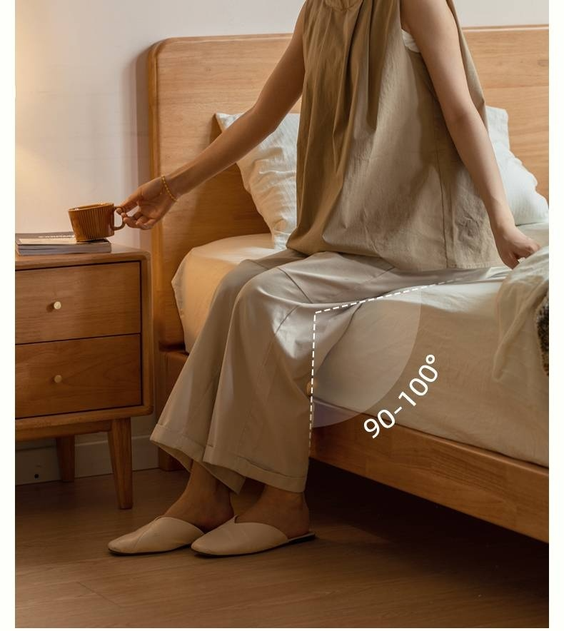 Rubberwood Solid Wood Bed