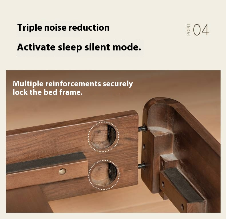 Black Walnut Solid Wood  Luxury Leather With Light Bed