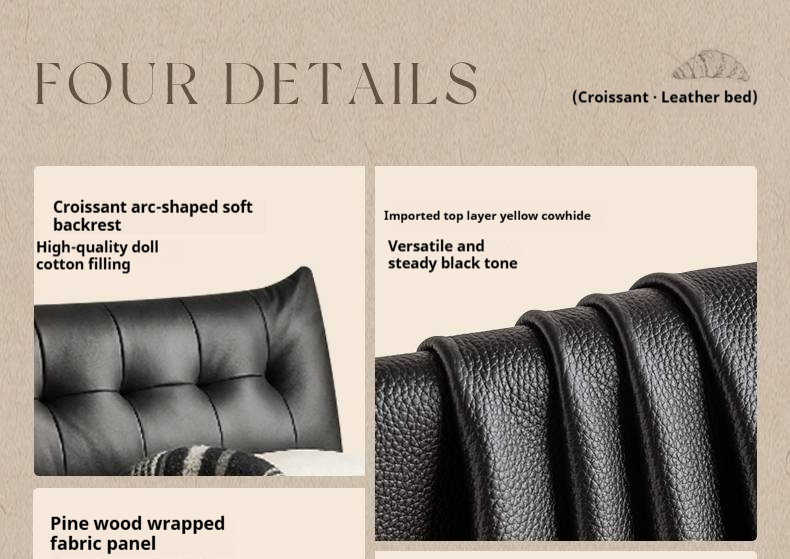 Genuine Leather Luxury Soft Bed