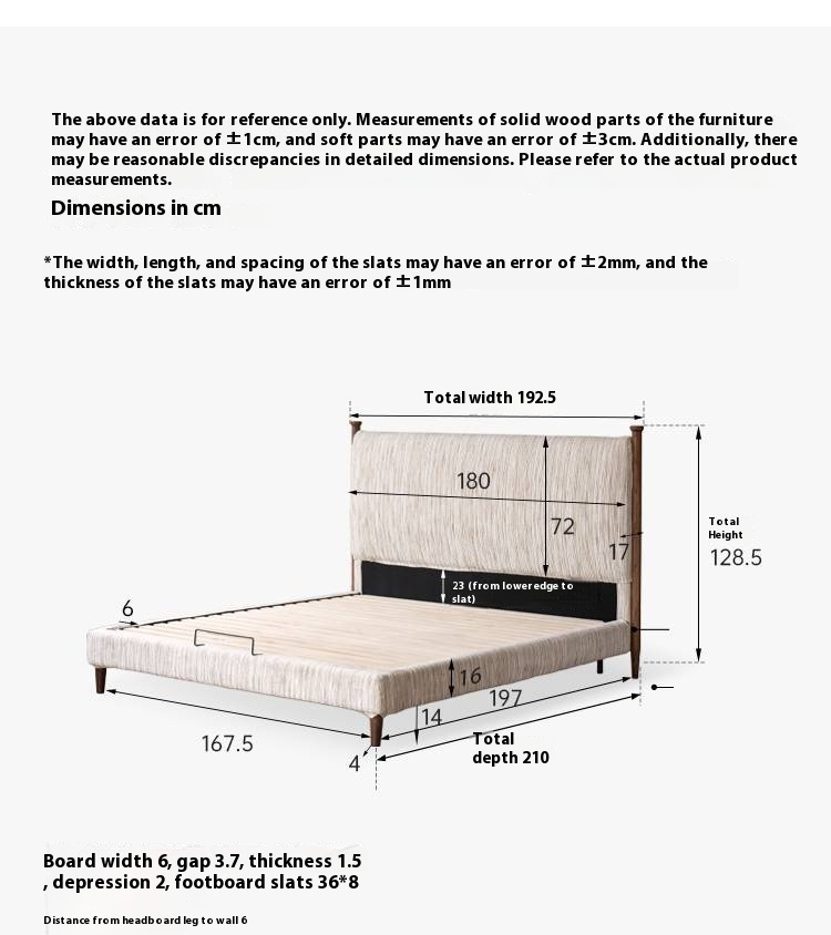 Fabric Chenille Soft Backrest Bed French Retro Style