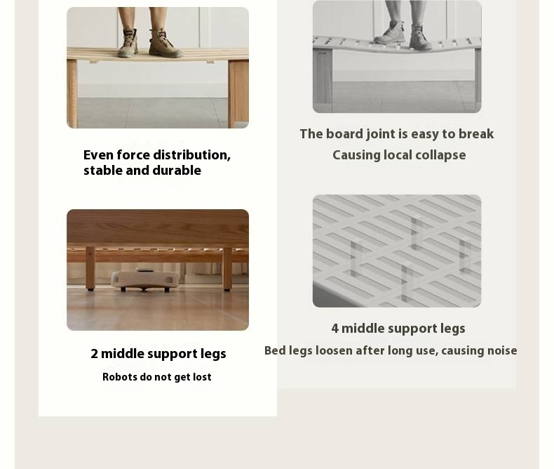 Rubberwood Solid Wood Bed