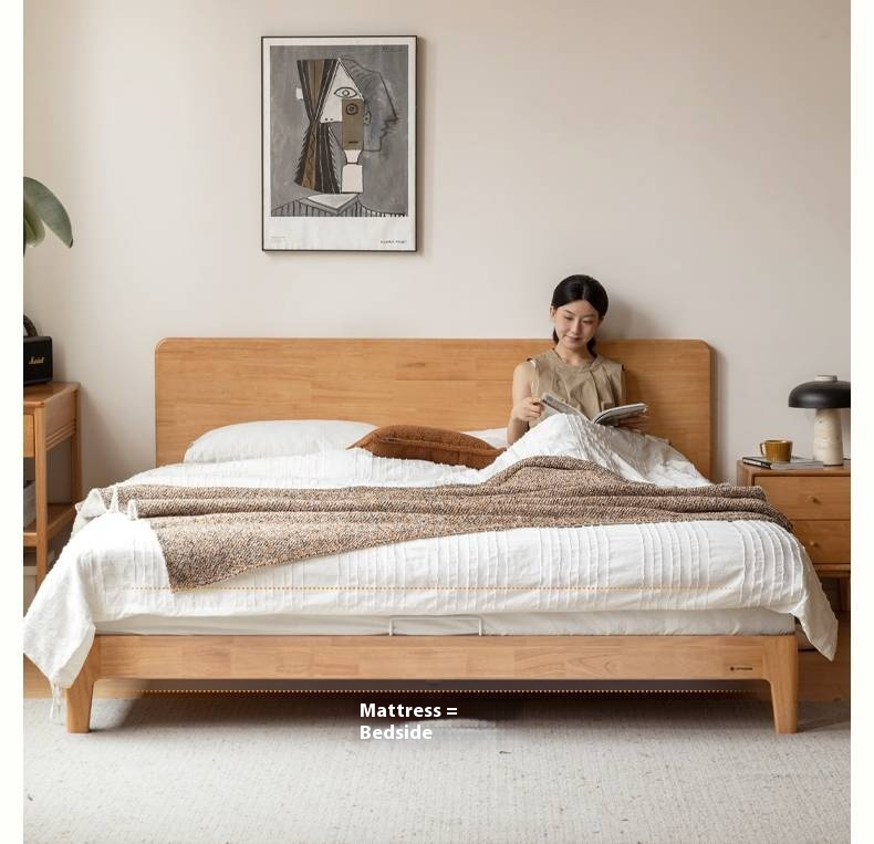 Rubberwood Solid Wood Bed