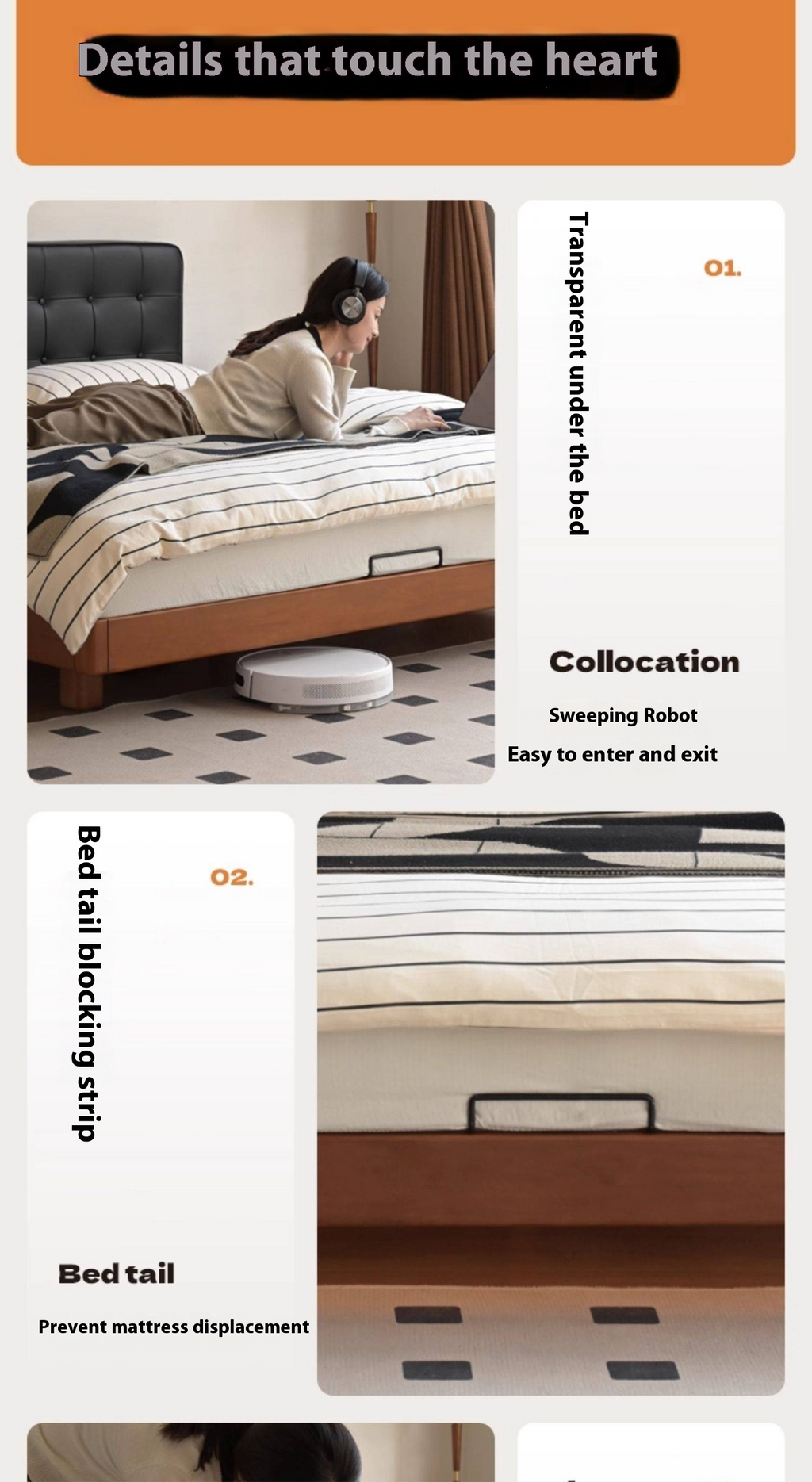 Poplar Solid Wood Eco Cloud Leather Soft Bed