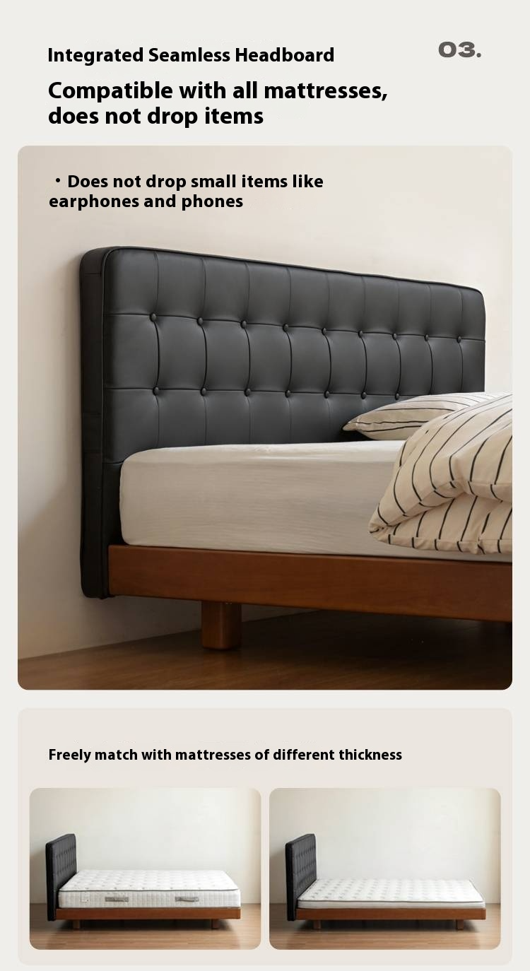 Poplar Solid Wood Eco Cloud Leather Soft Bed