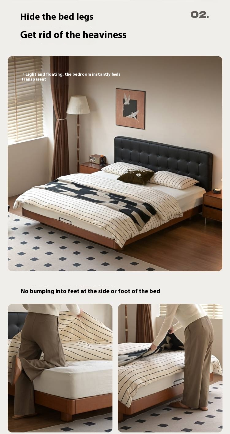 Poplar Solid Wood Eco Cloud Leather Soft Bed