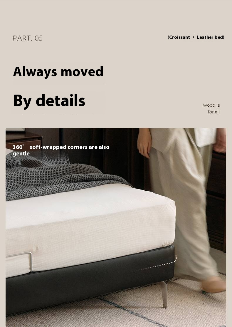 Genuine Leather Luxury Soft Bed