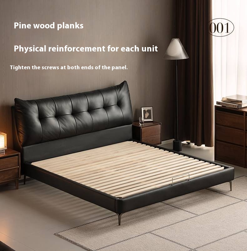 Genuine Leather Luxury Soft Bed