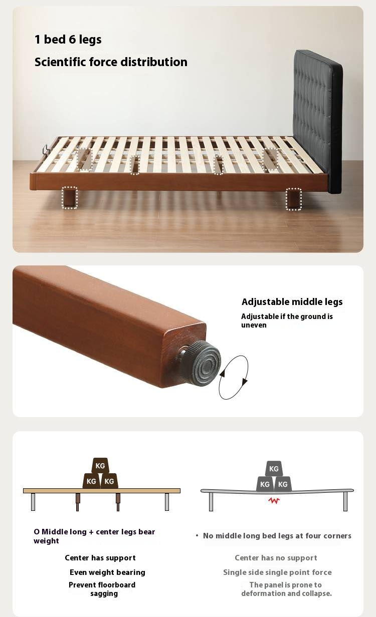 Poplar Solid Wood Eco Cloud Leather Soft Bed