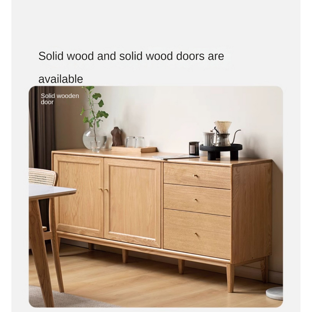 Oak Solid Wood Rock Board Modern Sideboard