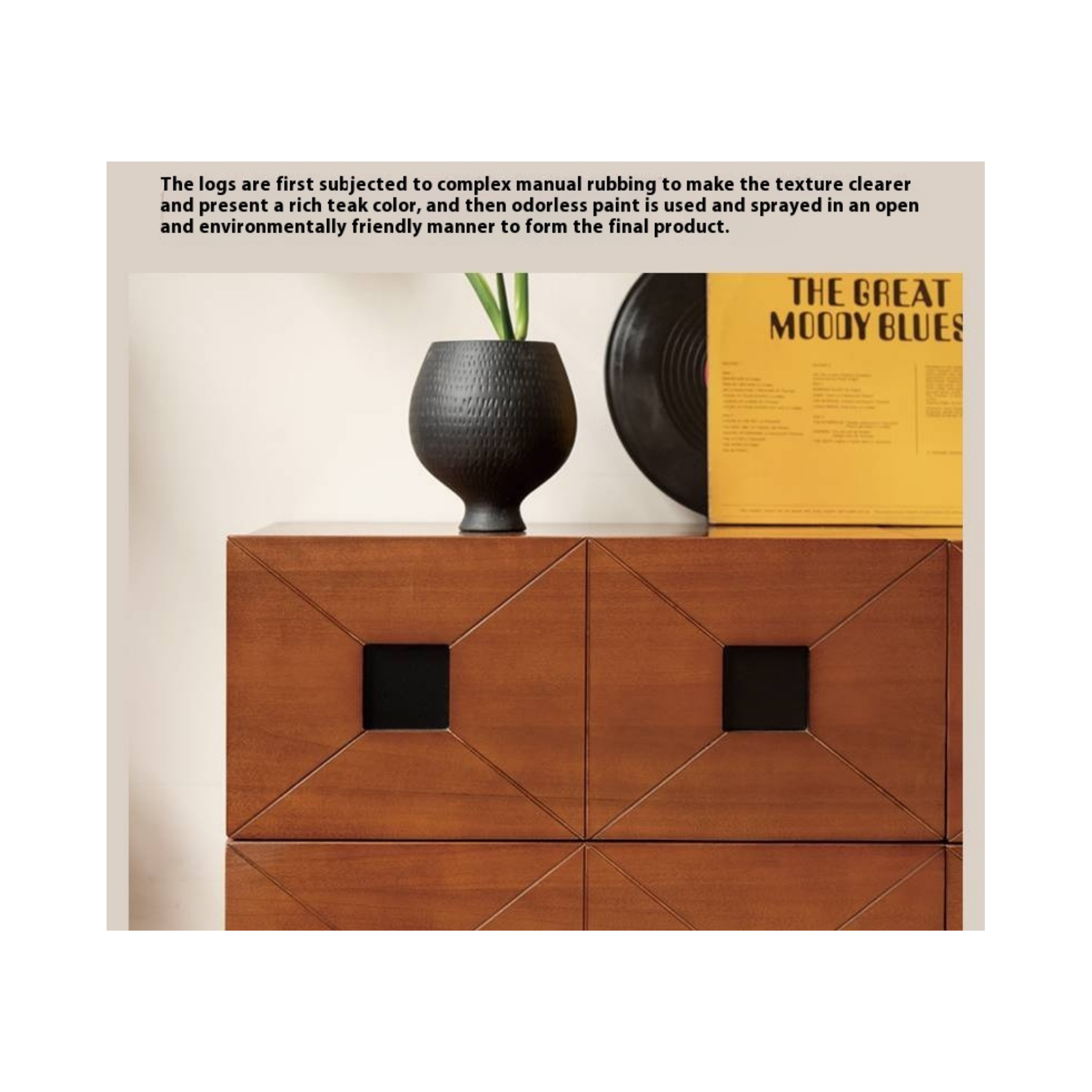 Poplar Solid Wood Modular TV Stand In Antique Style