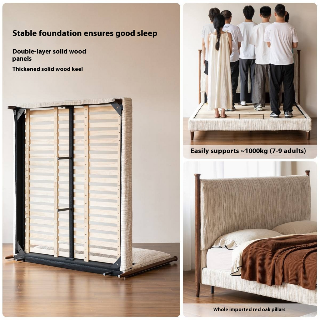 Fabric Chenille Soft Backrest Bed French Retro Style