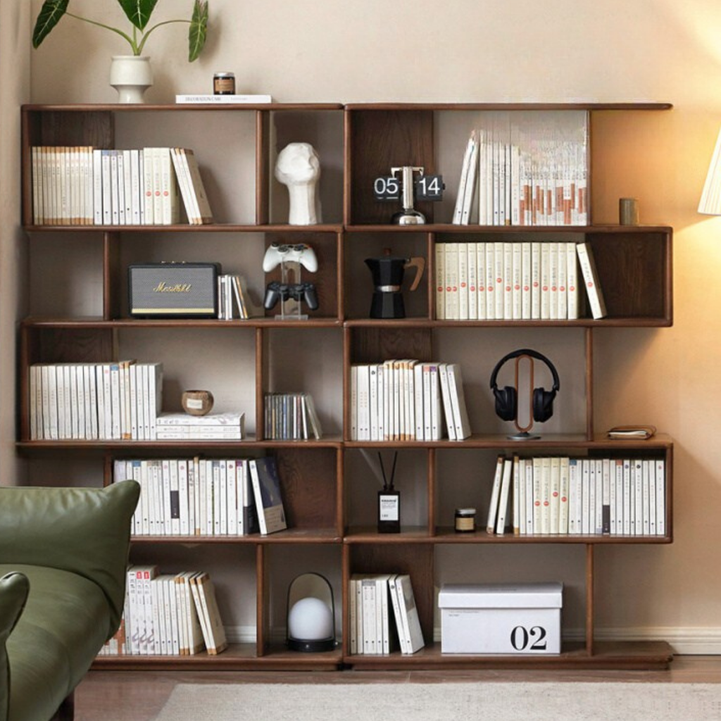 Oak Solid Wood Partition Rack Antique Shelf