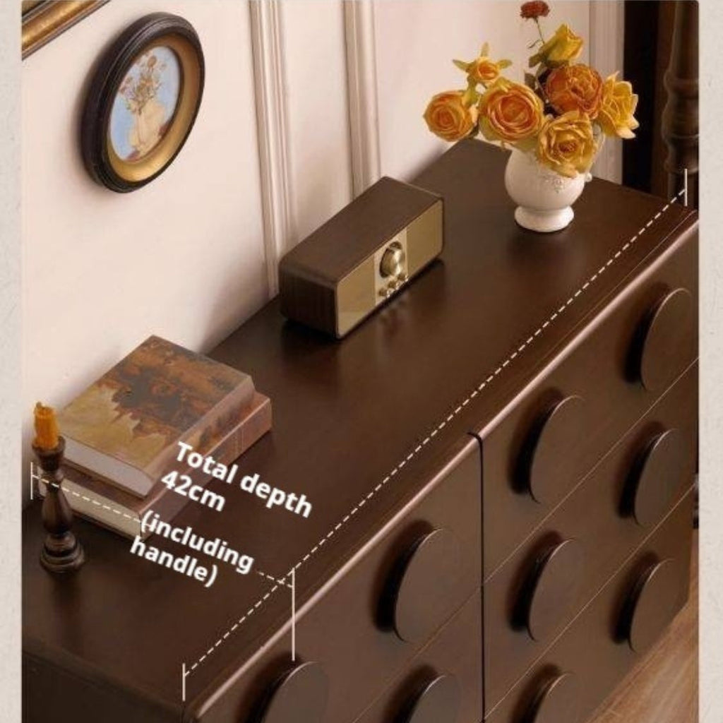 Poplar Solid Wood French Retro Style Bucket Cabinet