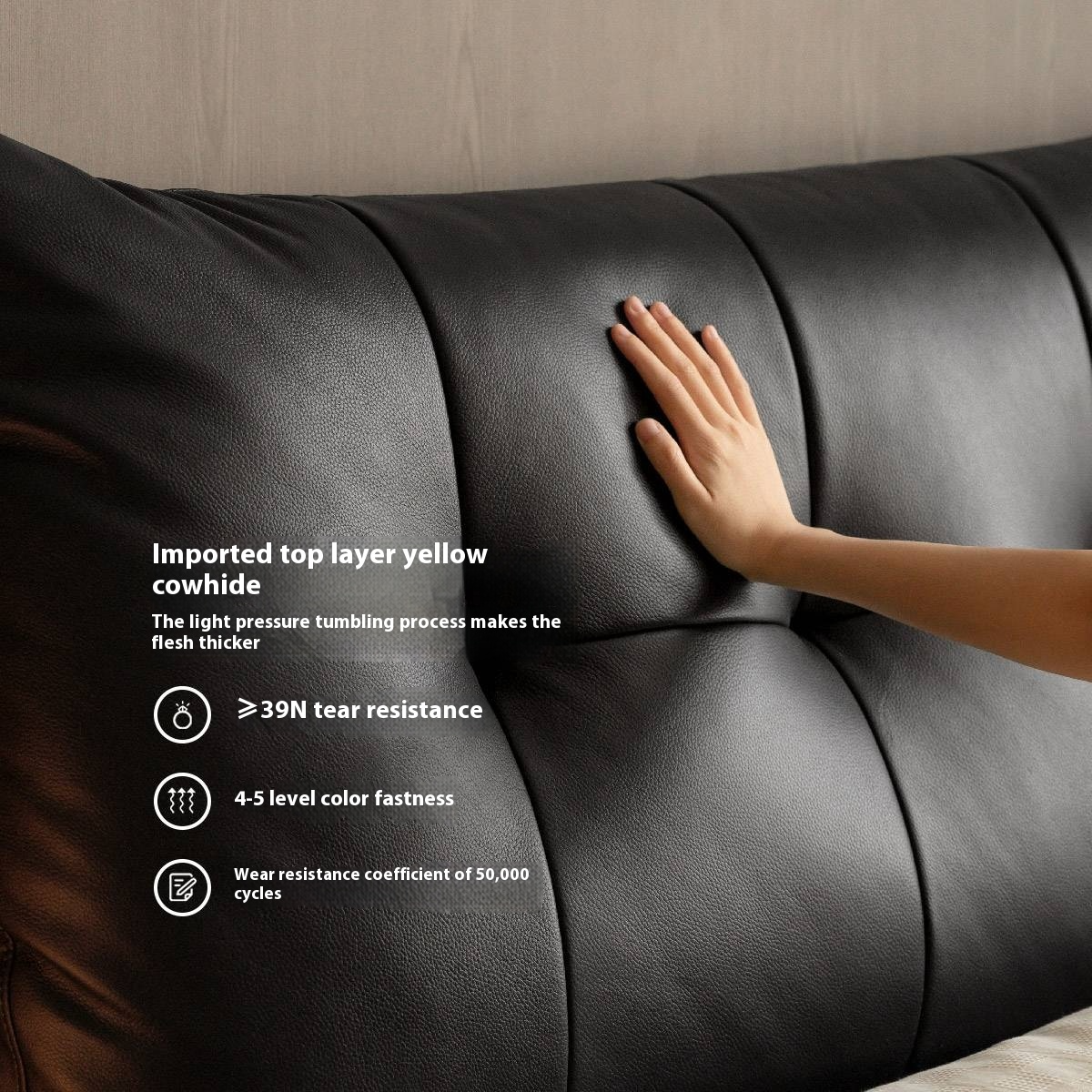 Genuine Leather Luxury Soft Bed