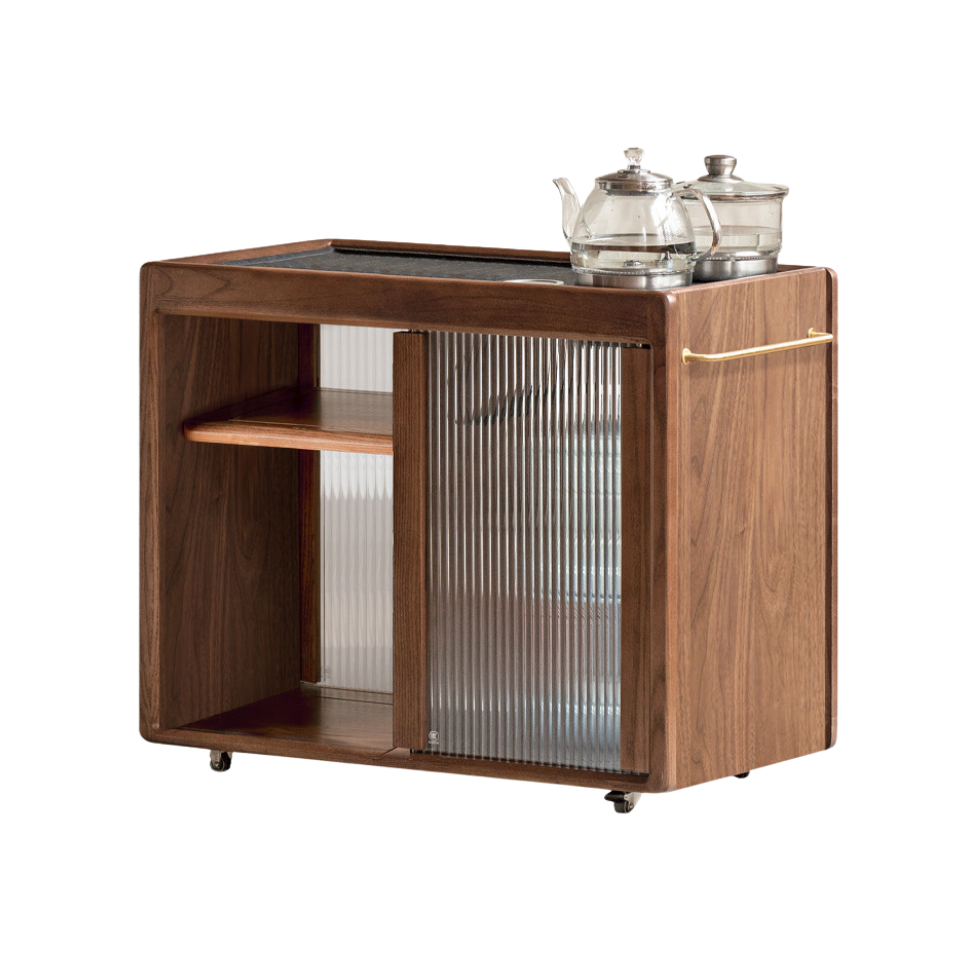 Black Walnut Solid Wood Tea Cabinet