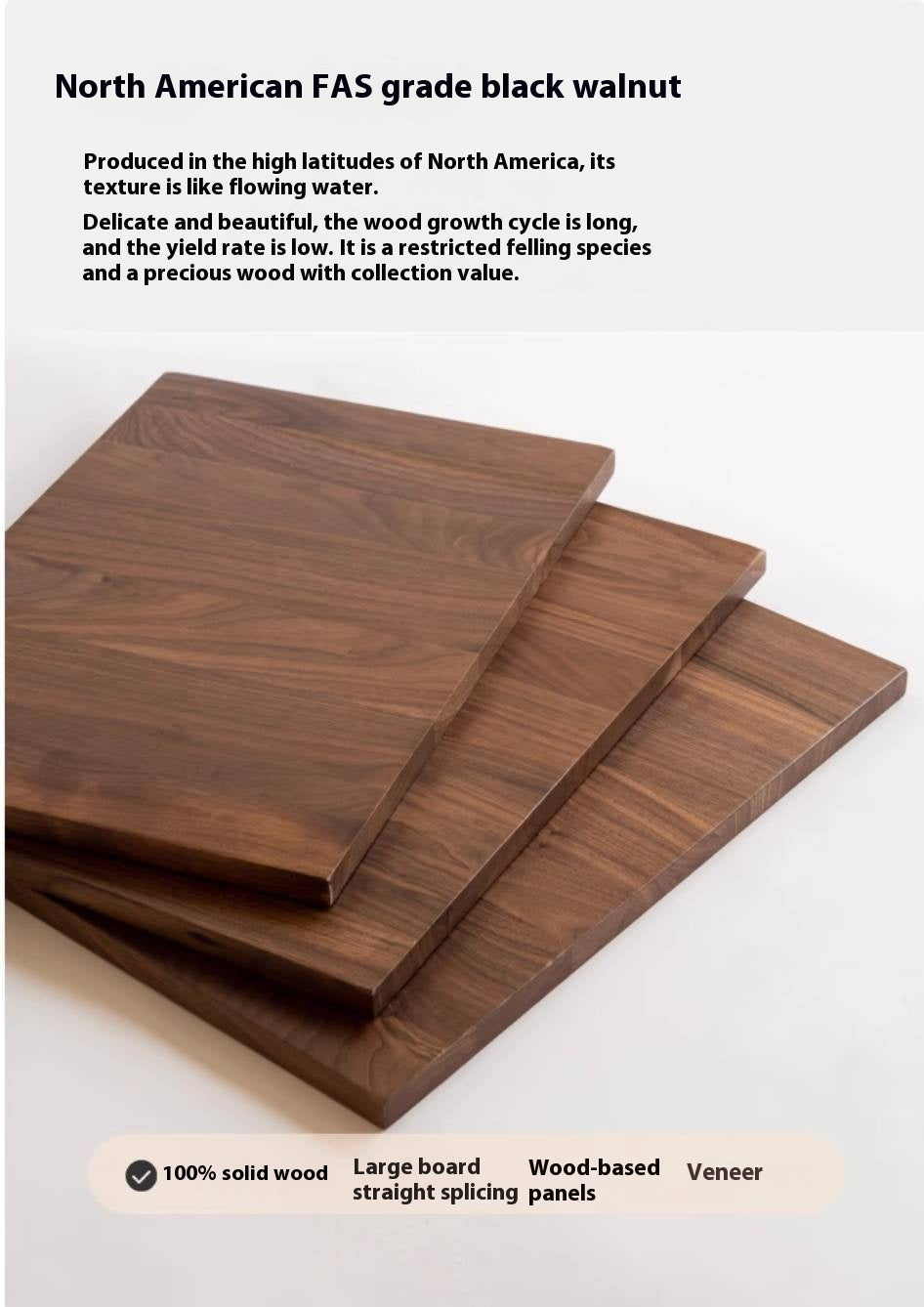 Black Walnut Solid Wood Nordic Style Nightstand