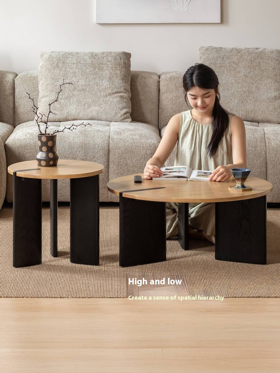 Ash Solid Wood Wabi Sabi Style Creative Coffee Table