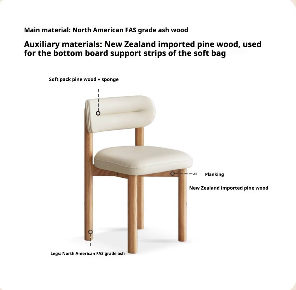 Ash Solid Wood Modern Makeup Stool