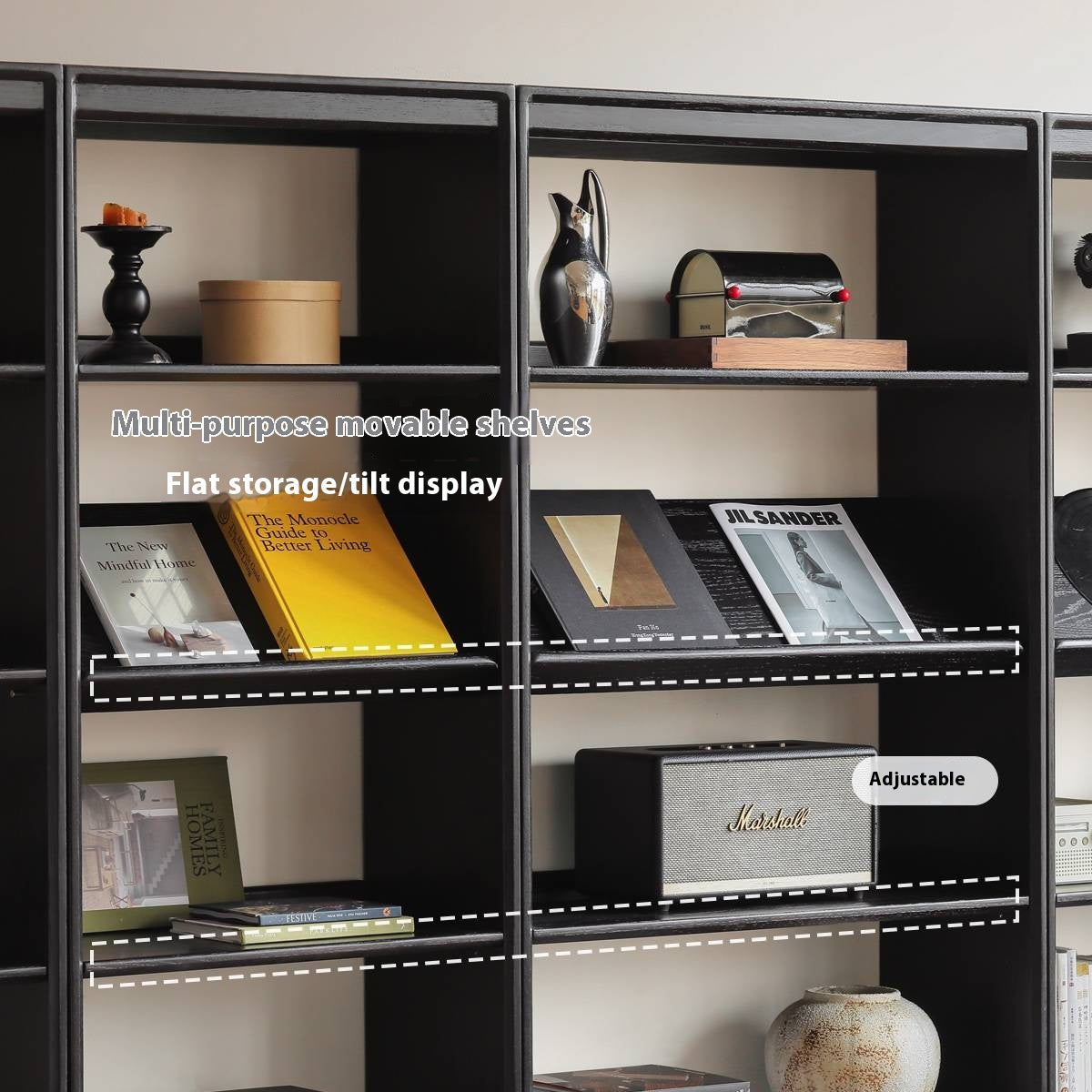 Oak Solid Wood Bauhaus Style Bookcase