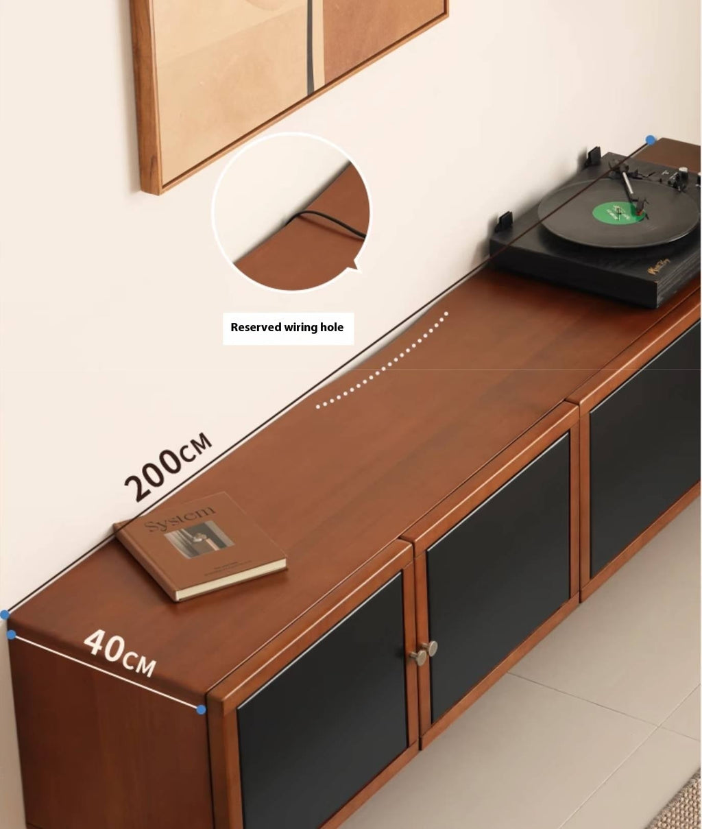 Poplar Solid Wood Bauhaus TV Stand