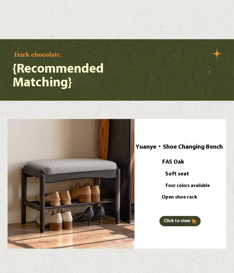 Oak Solid Wood American Retro Style Shoe Cabinet