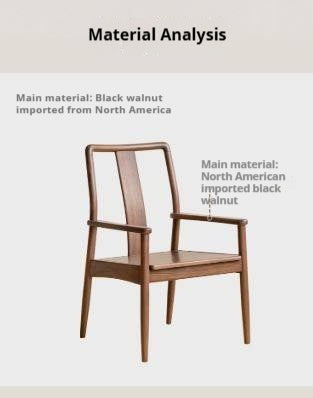 Black Walnut Solid Wood Tea Chair