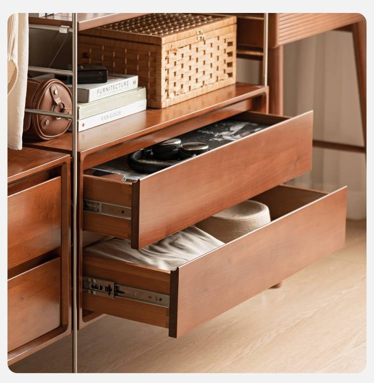 Oak Solid Wood Retro Style Side Cabinet