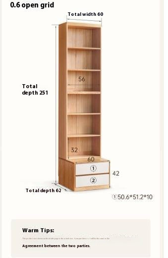 Oak Solid Wood Cream Style Study  Bookcase