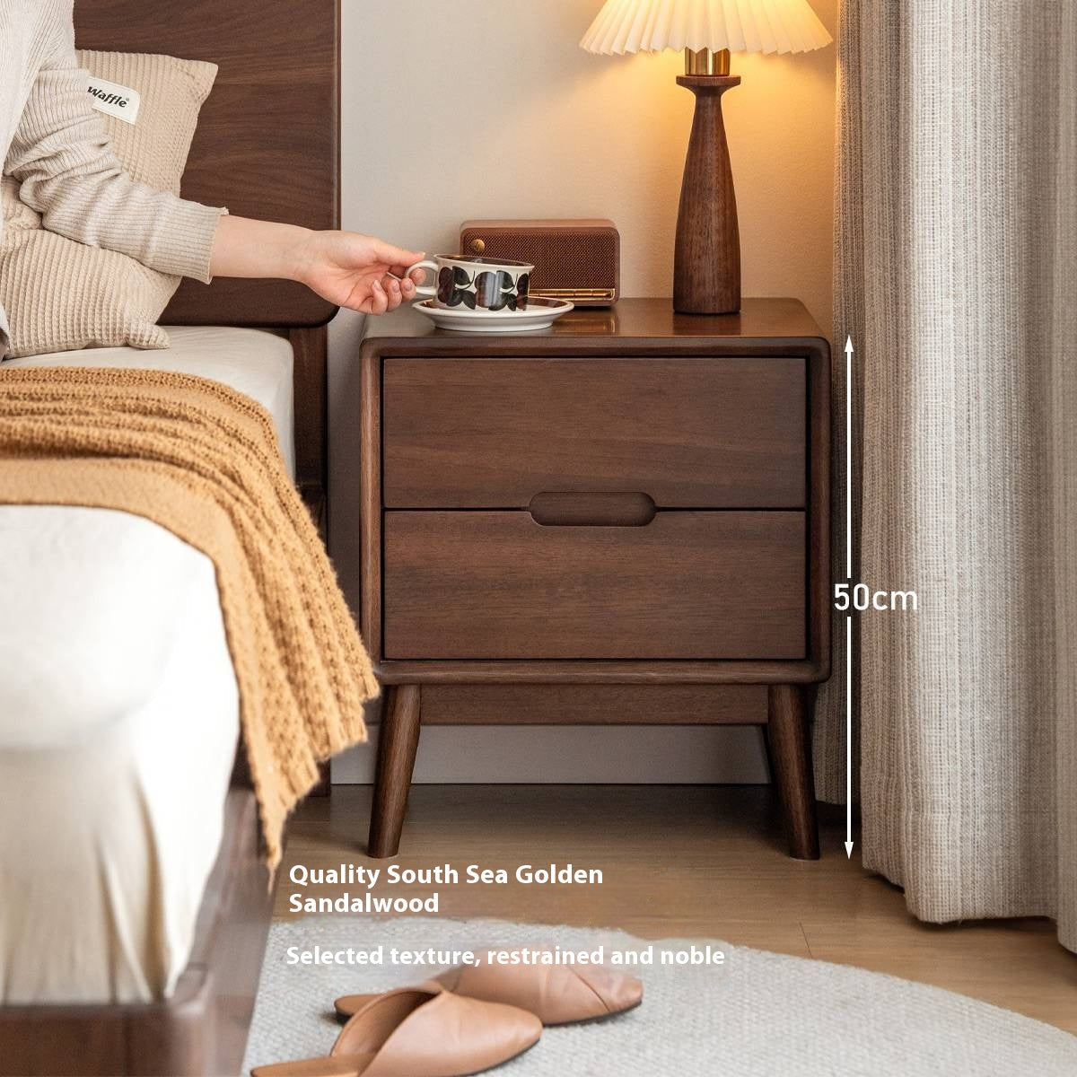 Black Walnut Solid Wood Modern Style Nightstand