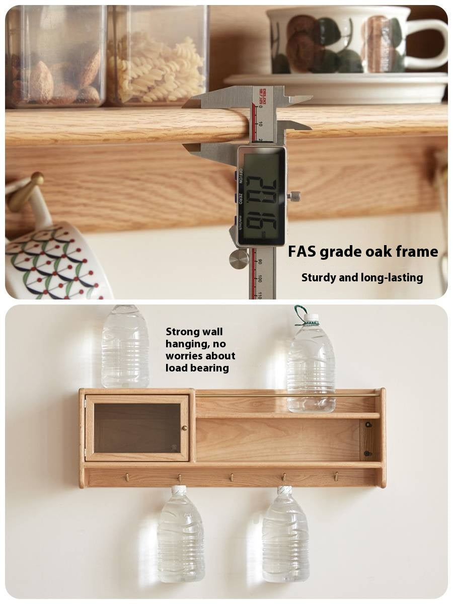 Oak Solid Wood Modern Style Wall Cabinet