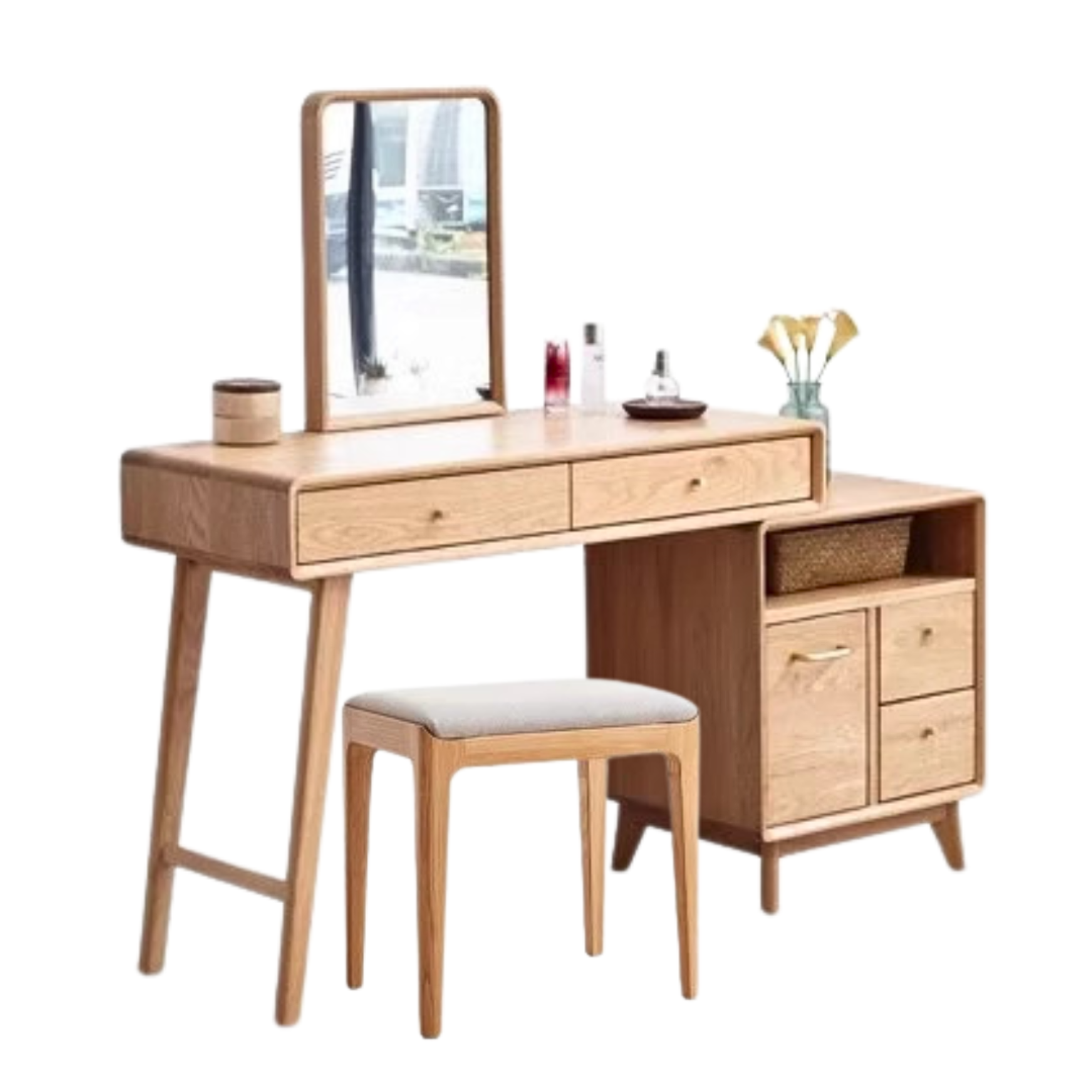 Oak solid wood Dressing Table Telescopic -USA