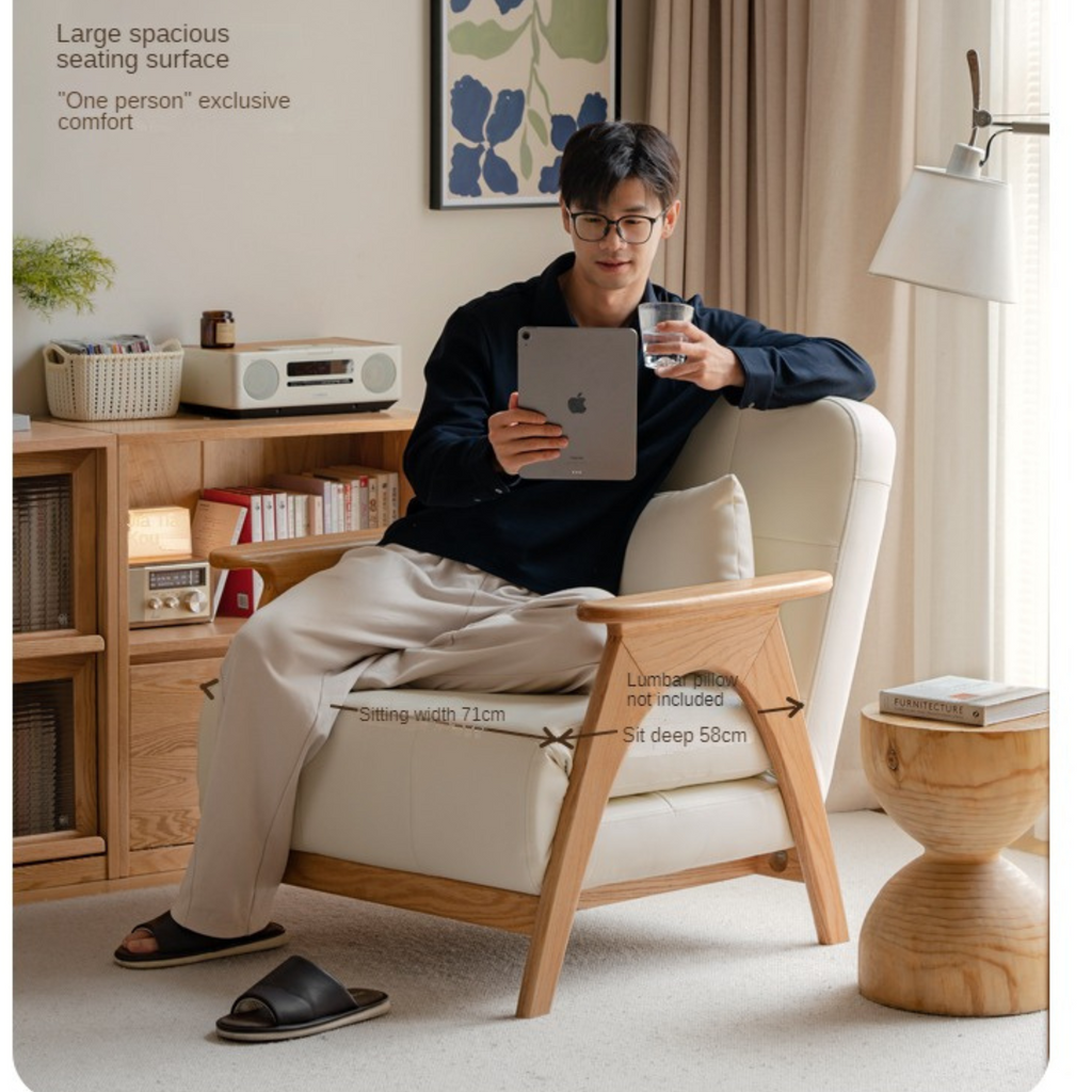 Oak, Beech Solid Wood Folding Dual-Purpose Sofa Chair.