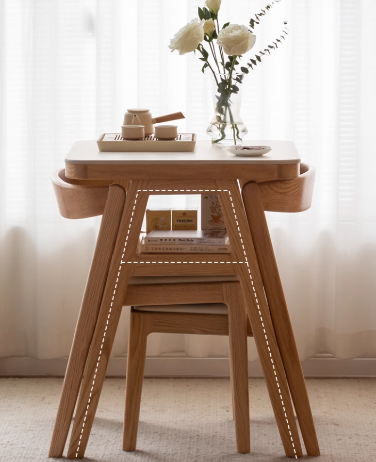 Oak Solid Wood Restaurant Rock Board Dining Table