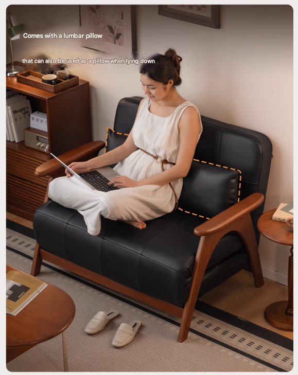 Beech, Oak Solid Wood Foldable Dual Ancient Style Sofa Bed.