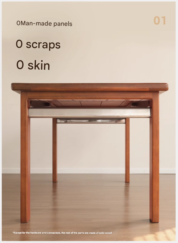 Poplar Solid Wood Bauhaus Retro Antique Style Dining Table