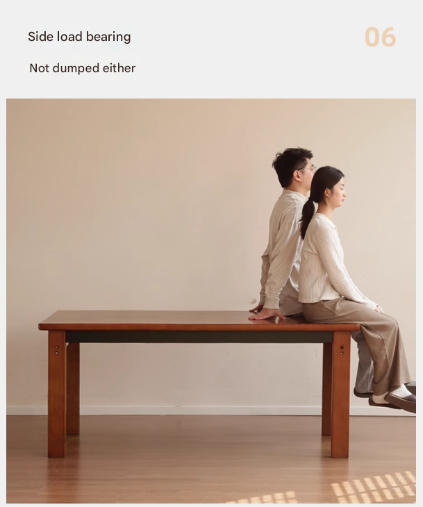 Poplar Solid Wood Bauhaus Retro Antique Style Dining Table