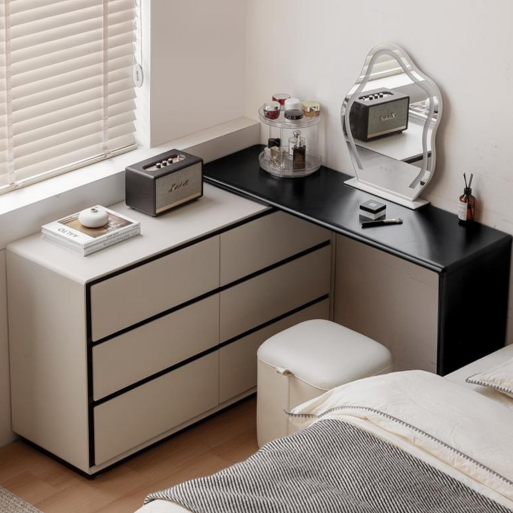 Solid Rubberwood Rotating Modern Dressing Table.