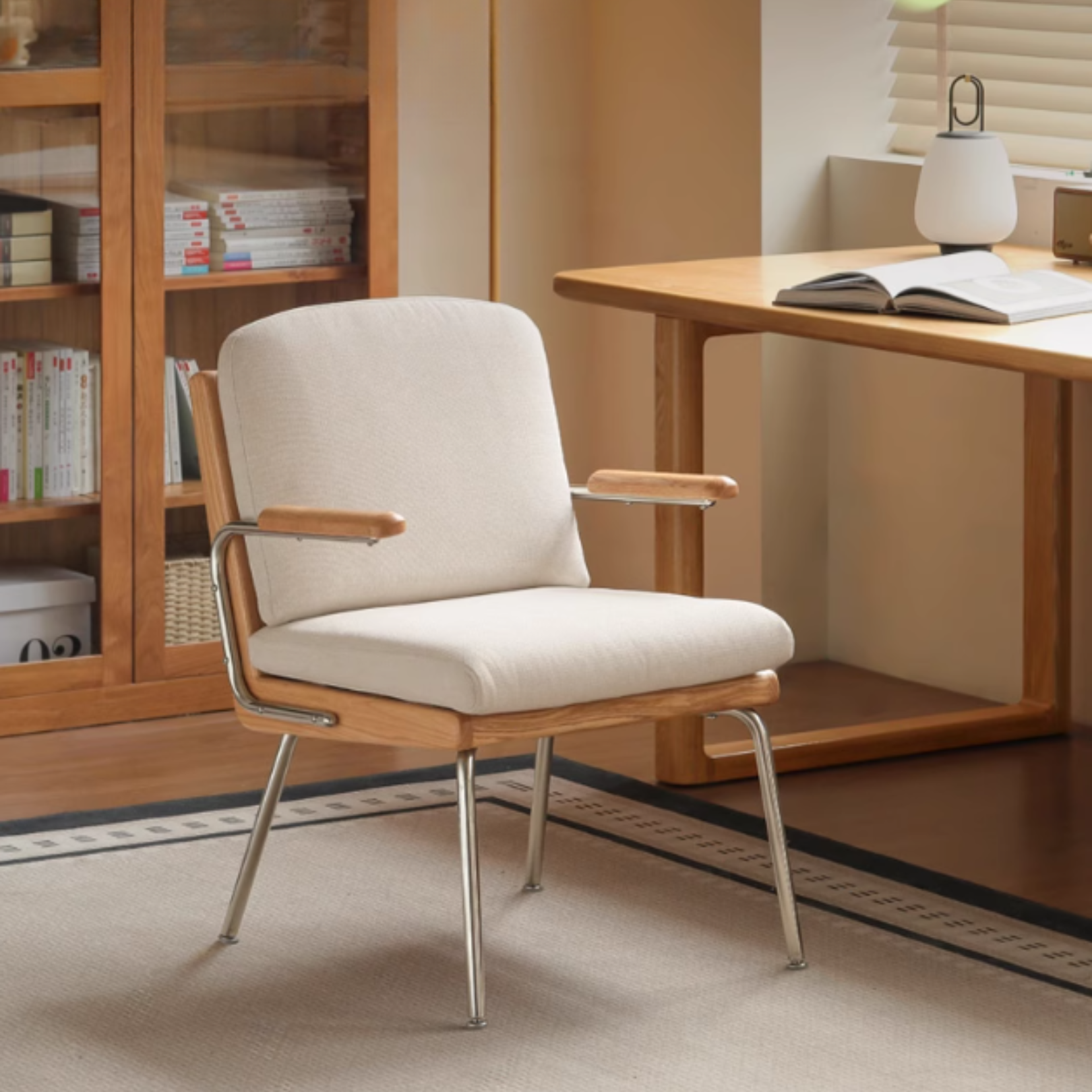 Oak Solid Wood Modern Minimalist Soft Office Chair