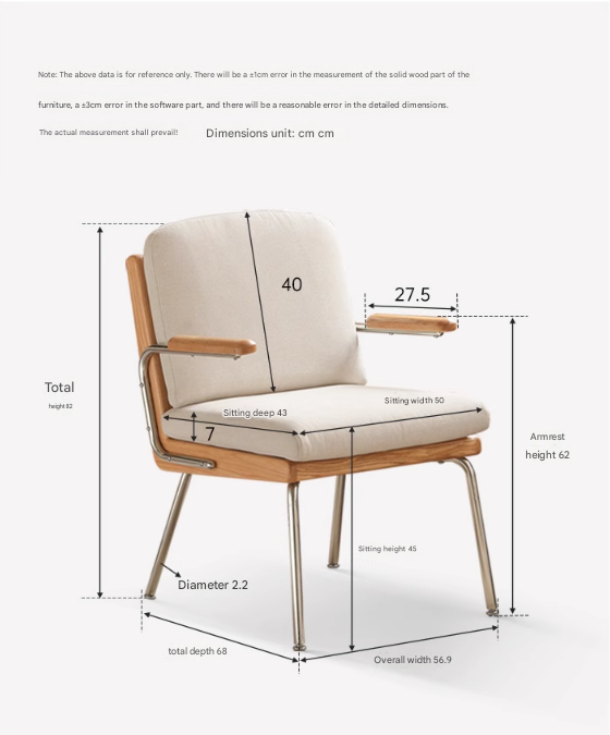 Oak Solid Wood Modern Minimalist Soft Office Chair