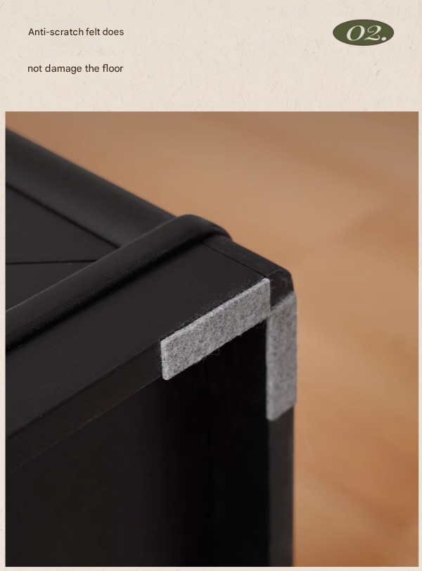 Rubber Solid Wood French Retro Black Corner Storage