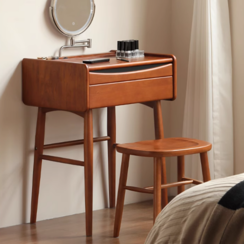 Poplar Solid Wood Multi Functional Retro Dressing Table